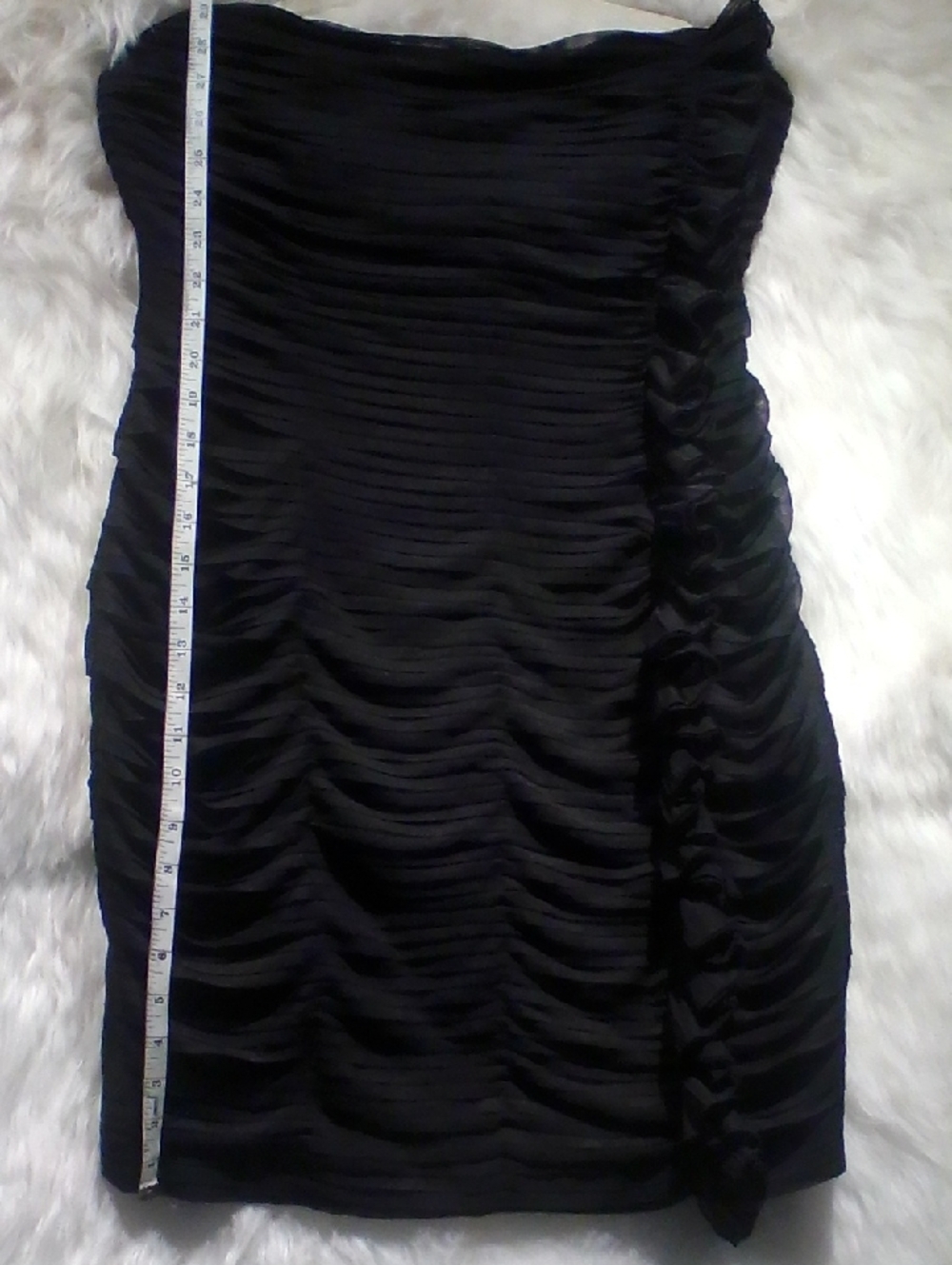 Calvin Klein Black Strapless Ruched Cocktail Dress